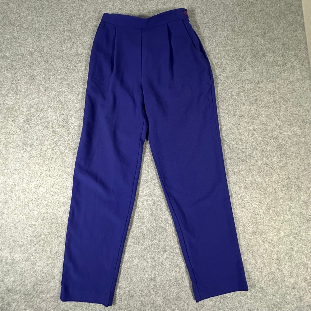 American Apparel Pleated Trousers Womens Medium Purple High Waist Side Zip